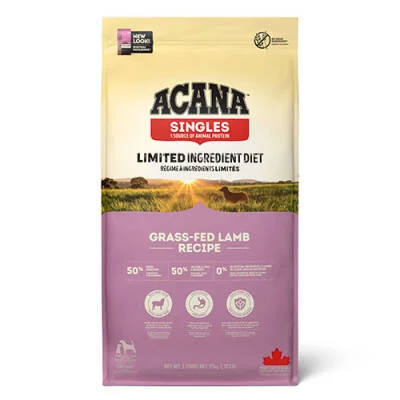 Singles Grass Fed Lamb Kuzulu Elmalı Tahılsız Köpek Maması Tüm Irk ve Yaşam Evreleri 17 Kg