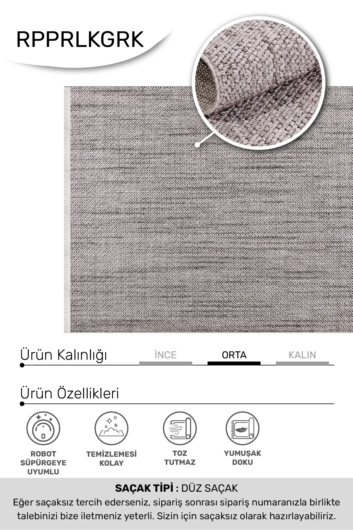 YoudayHomeCollection PARLA Model Halı 80X80
