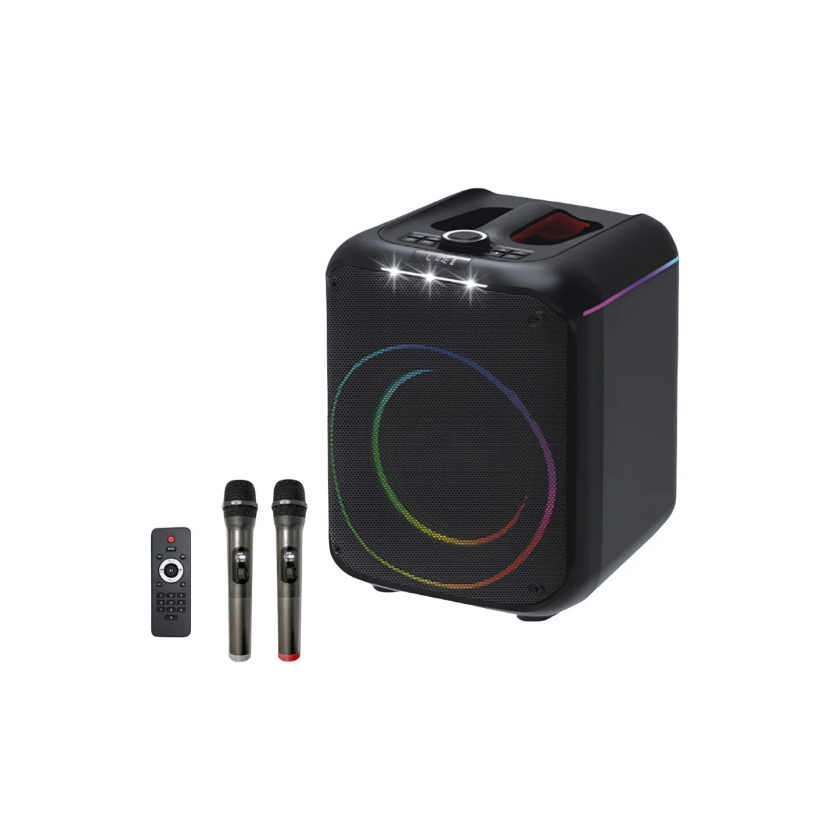 F39 25W Sürücülü RGB Işıklı 2 Adet Mikrofonlu Bluetooth 5.3 Kablosuz Hoparlör – Siyah