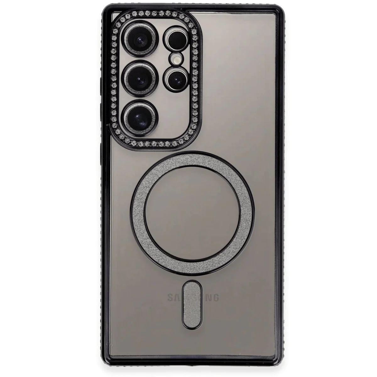 Galaxy S24 Ultra Kılıf Joke Simli Magneticsafe Kılıf - Siyah