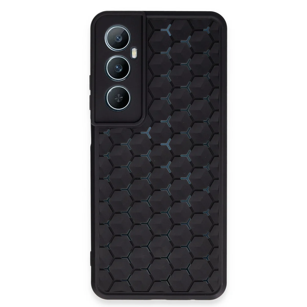 Realme C65 Kılıf Petek Silikon Kapak - Siyah