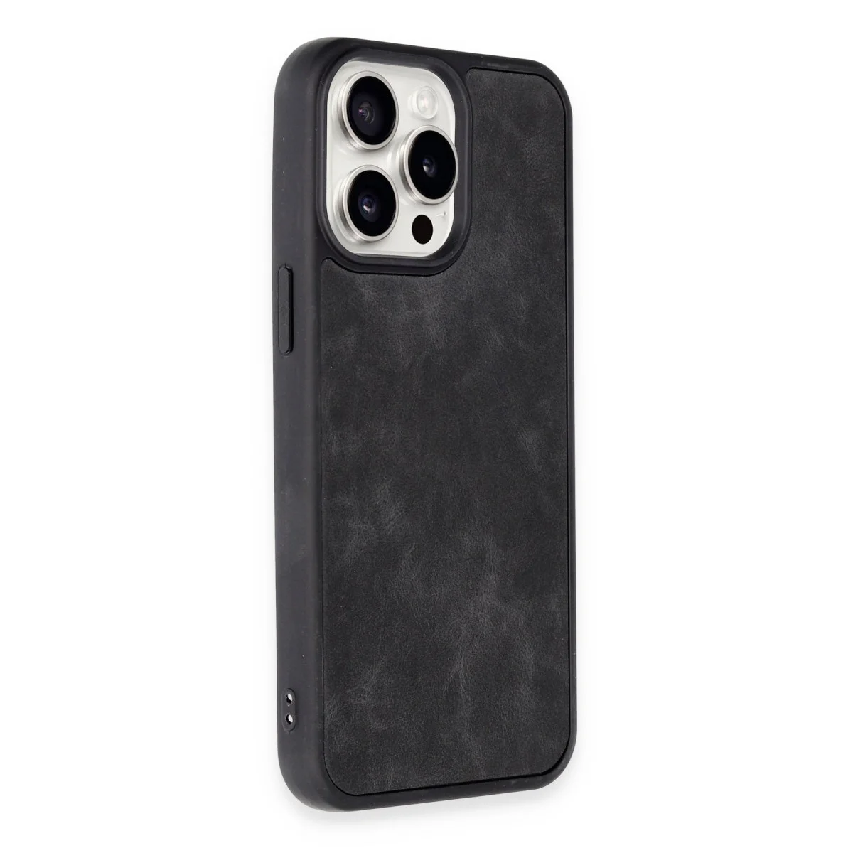 iPhone 15 Pro Kılıf Aras Deri Kapak - Siyah