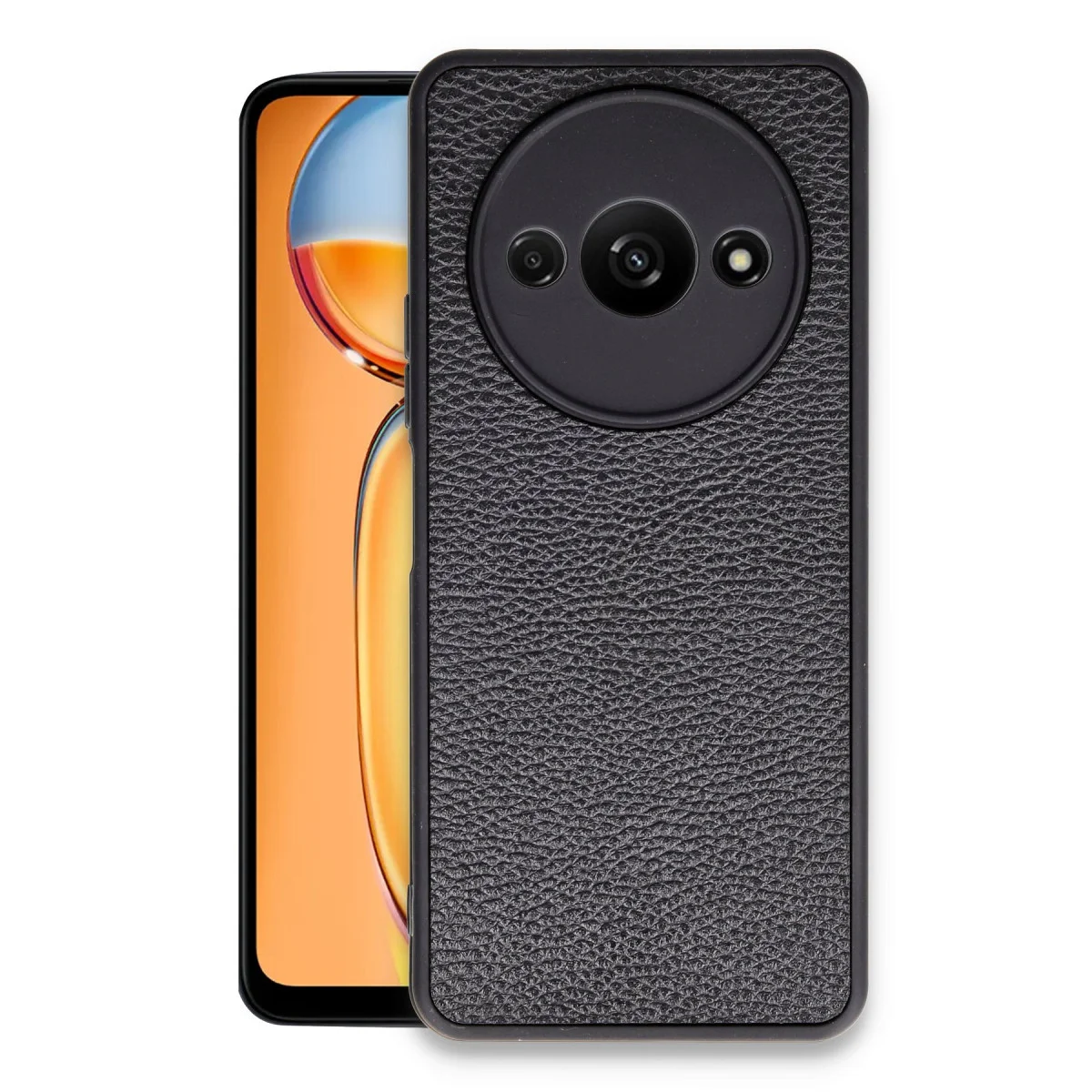 Redmi A3 4G Kılıf Aras Deri Kapak - Siyah