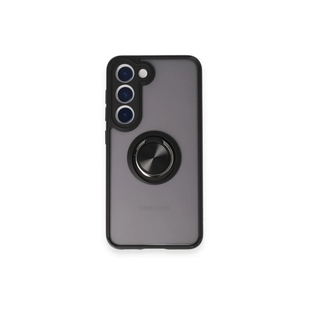 Galaxy S24 FE Kılıf Montreal Yüzüklü Silikon Kapak - Siyah