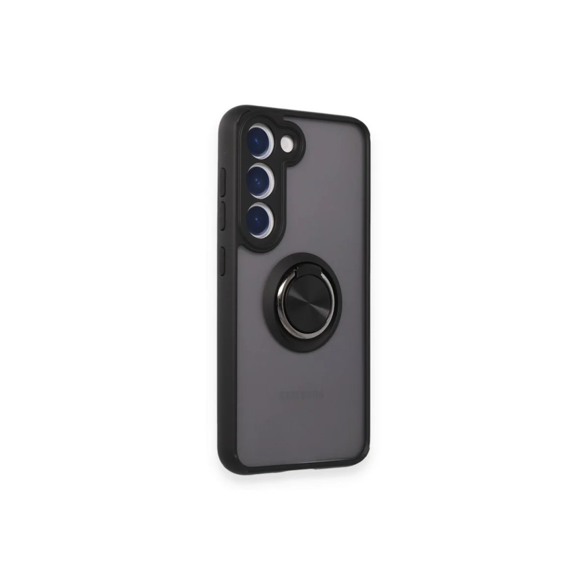 Galaxy M15 Kılıf Montreal Yüzüklü Silikon Kapak - Siyah