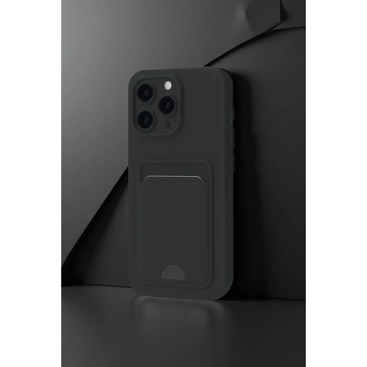 iPhone 16 Pro Kılıf Kelvin Kartvizitli Silikon - Siyah