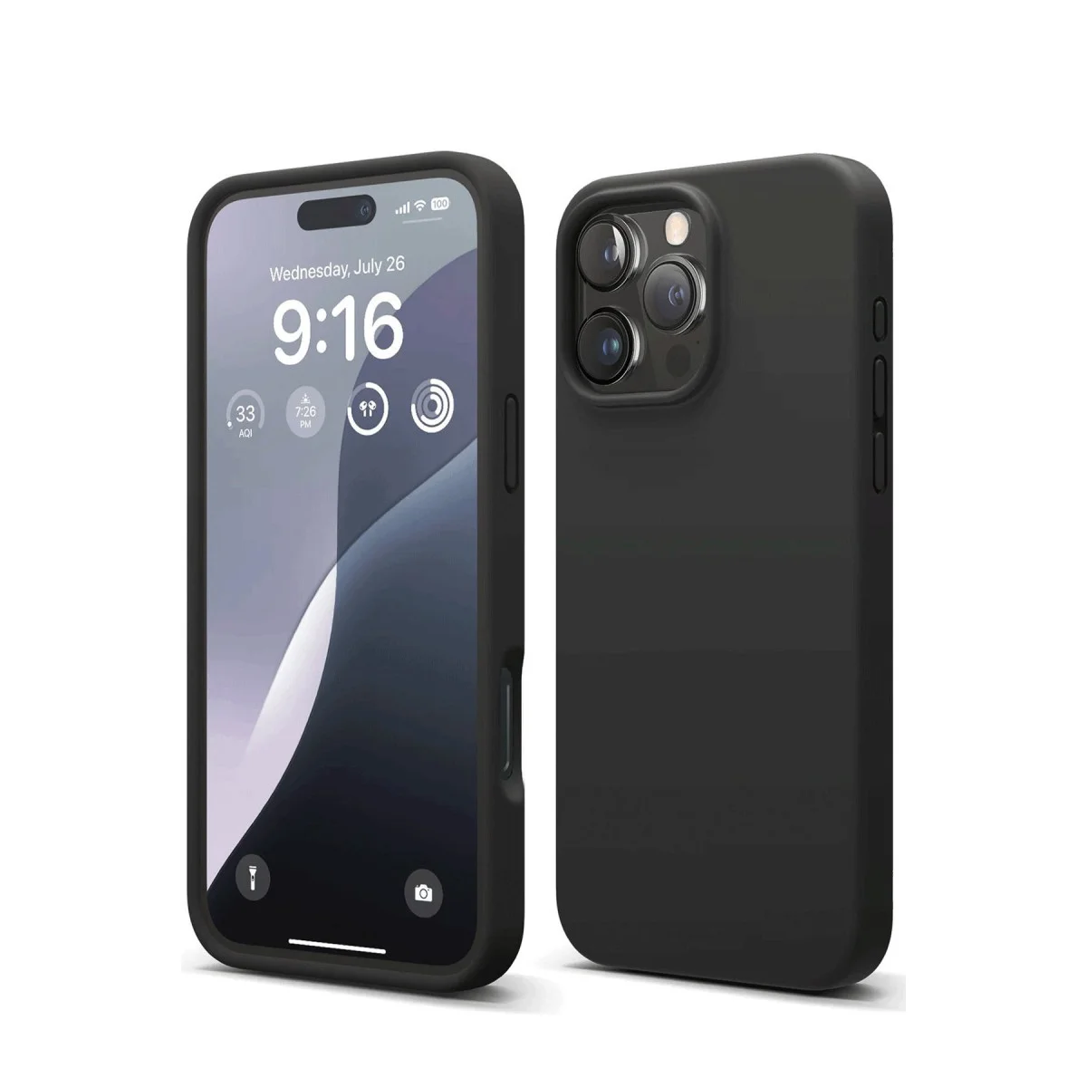iPhone 16 Pro Kılıf Nano içi Kadife Silikon - Siyah
