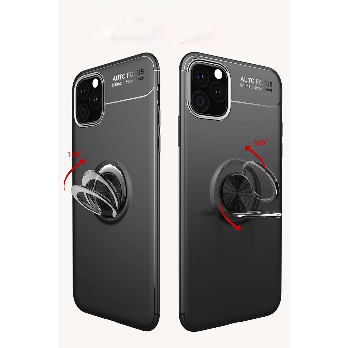 iPhone 11 Pro Kılıf Range Yüzüklü Silikon - Siyah
