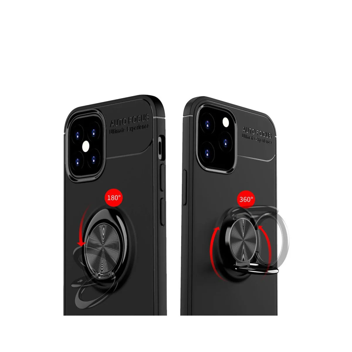 iPhone 12 Mini Kılıf Range Yüzüklü Silikon - Siyah