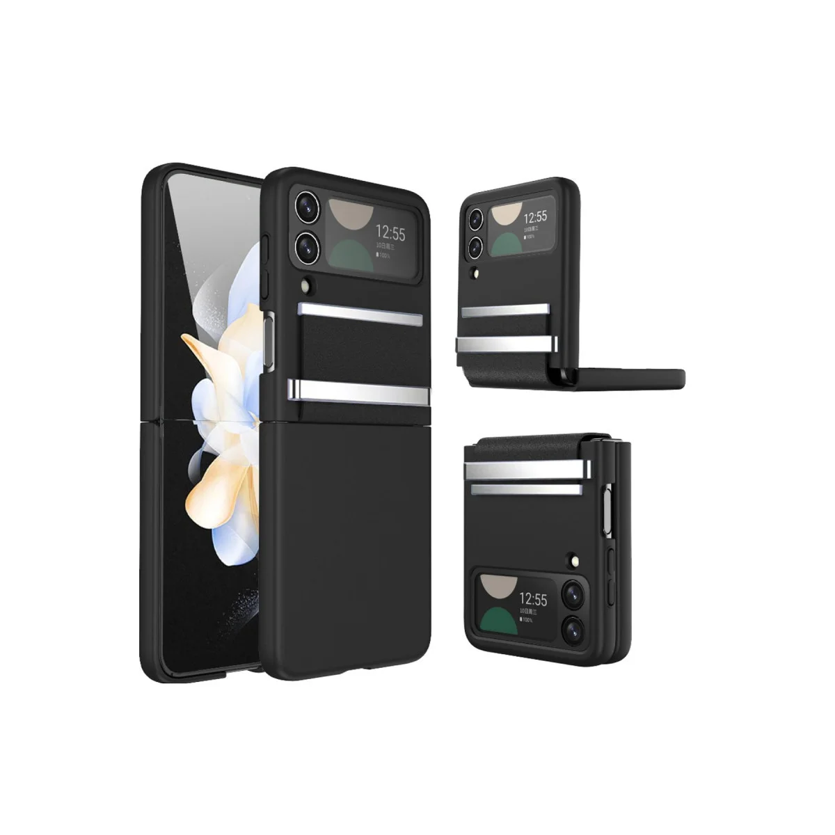 Galaxy Z Flip 3 Kılıf Belt Flip Kapak - Siyah