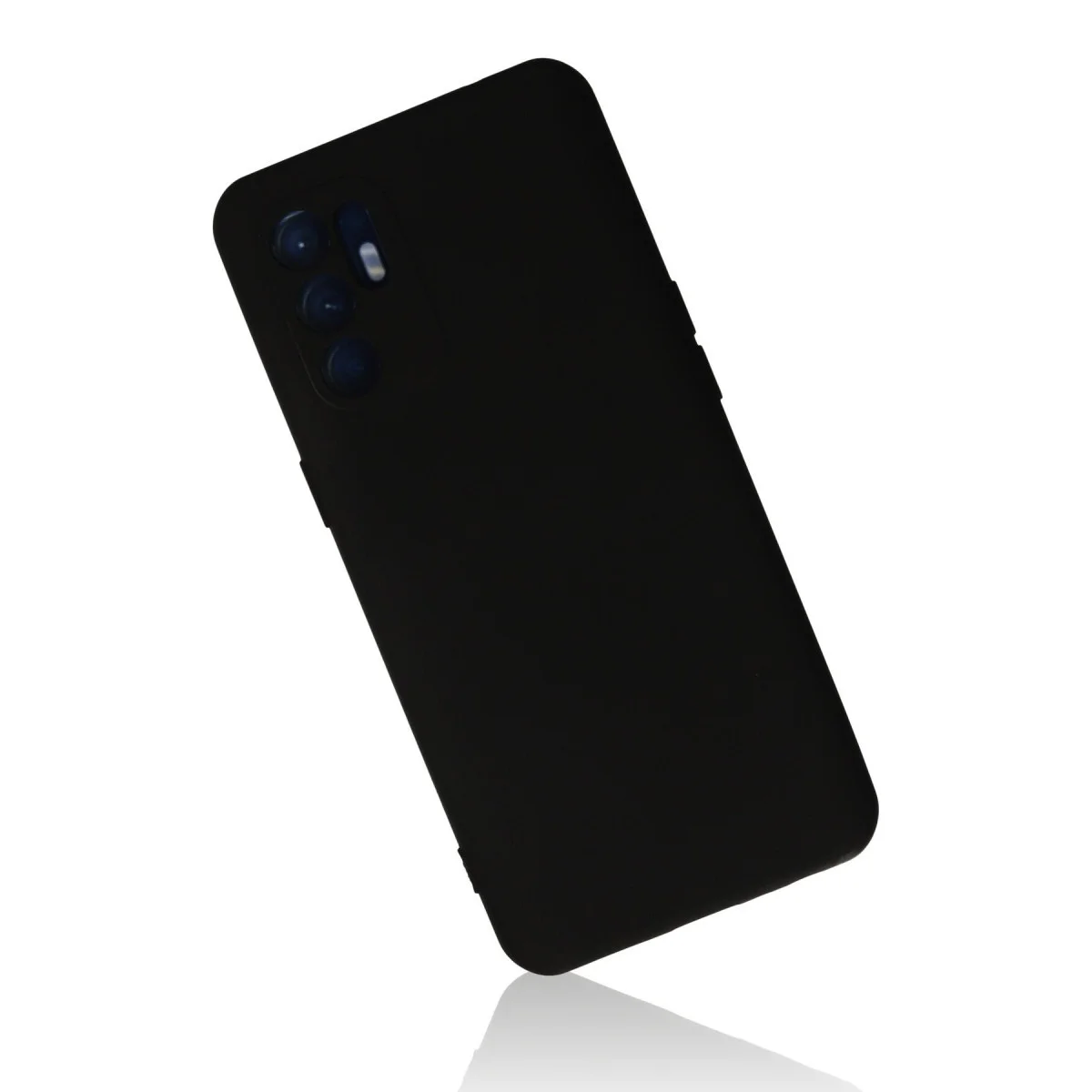 Reno 6 Kılıf Nano içi Kadife Silikon - Siyah