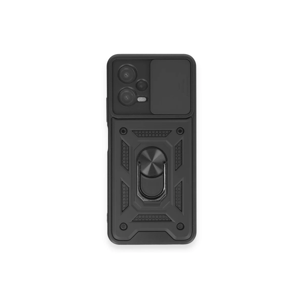 Redmi Note 12 4G Kılıf Pars Lens Yüzüklü Silikon - Siyah