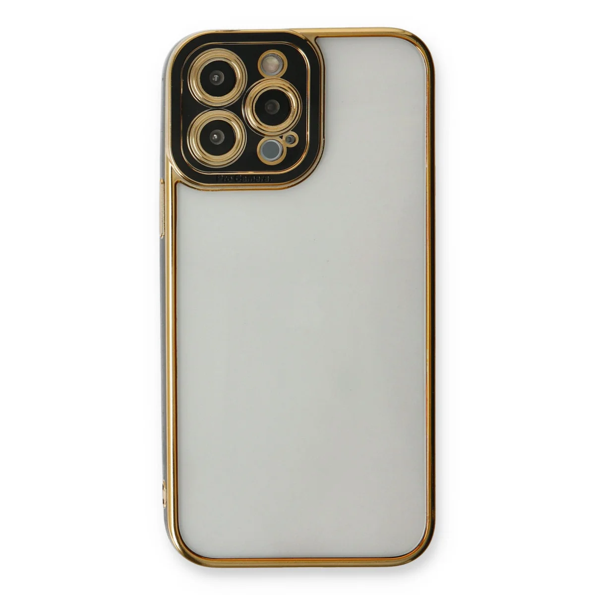 iPhone 13 Pro Max Kılıf Liva Lens Silikon - Siyah