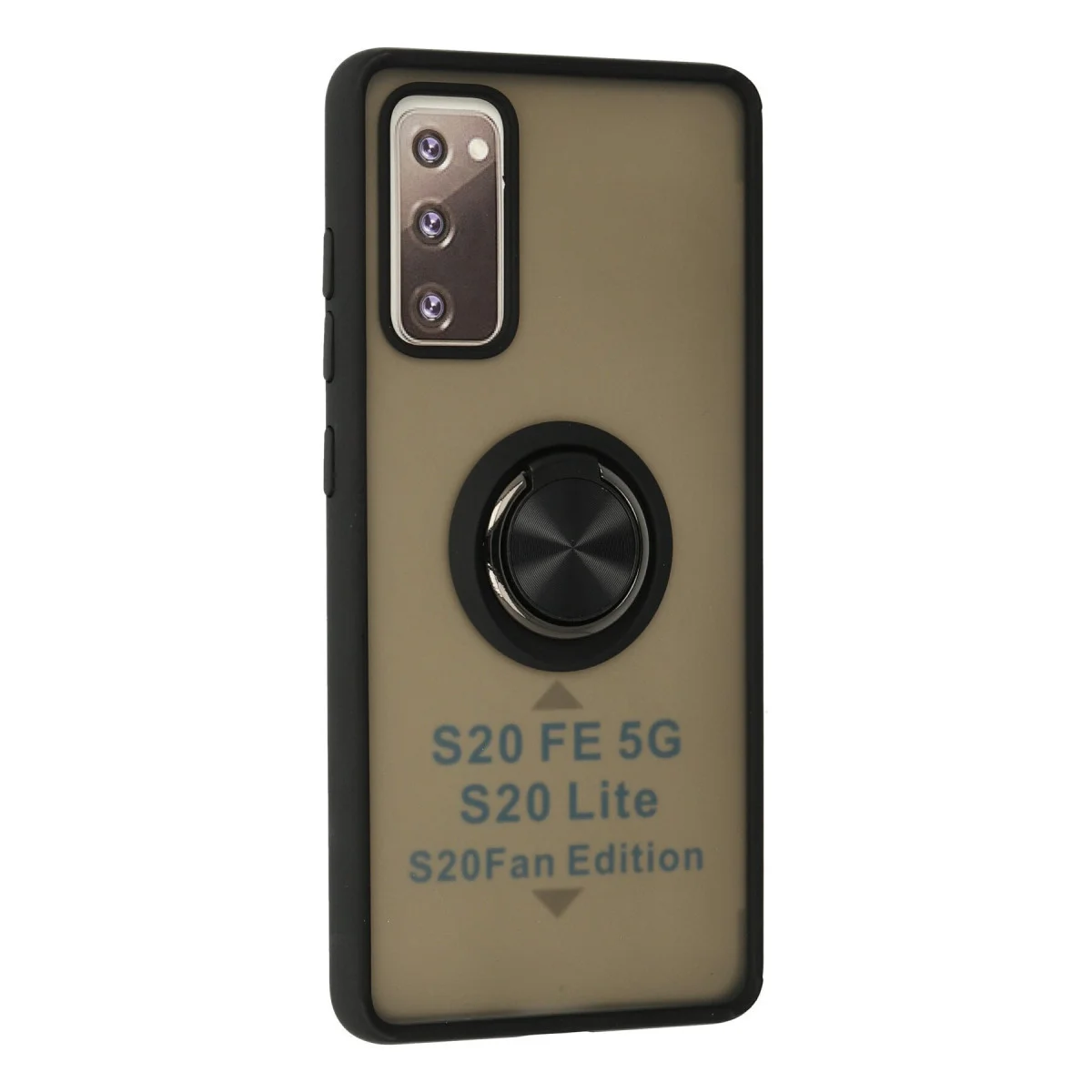 Galaxy S20 FE Kılıf Montreal Yüzüklü Silikon Kapak - Siyah