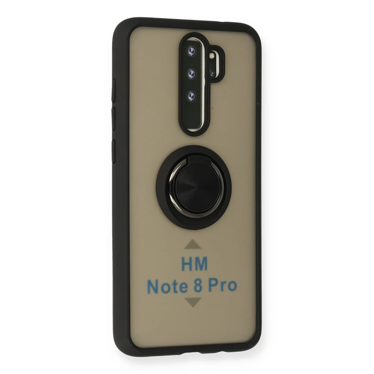 Redmi Note 8 Pro Kılıf Montreal Yüzüklü Silikon Kapak - Siyah
