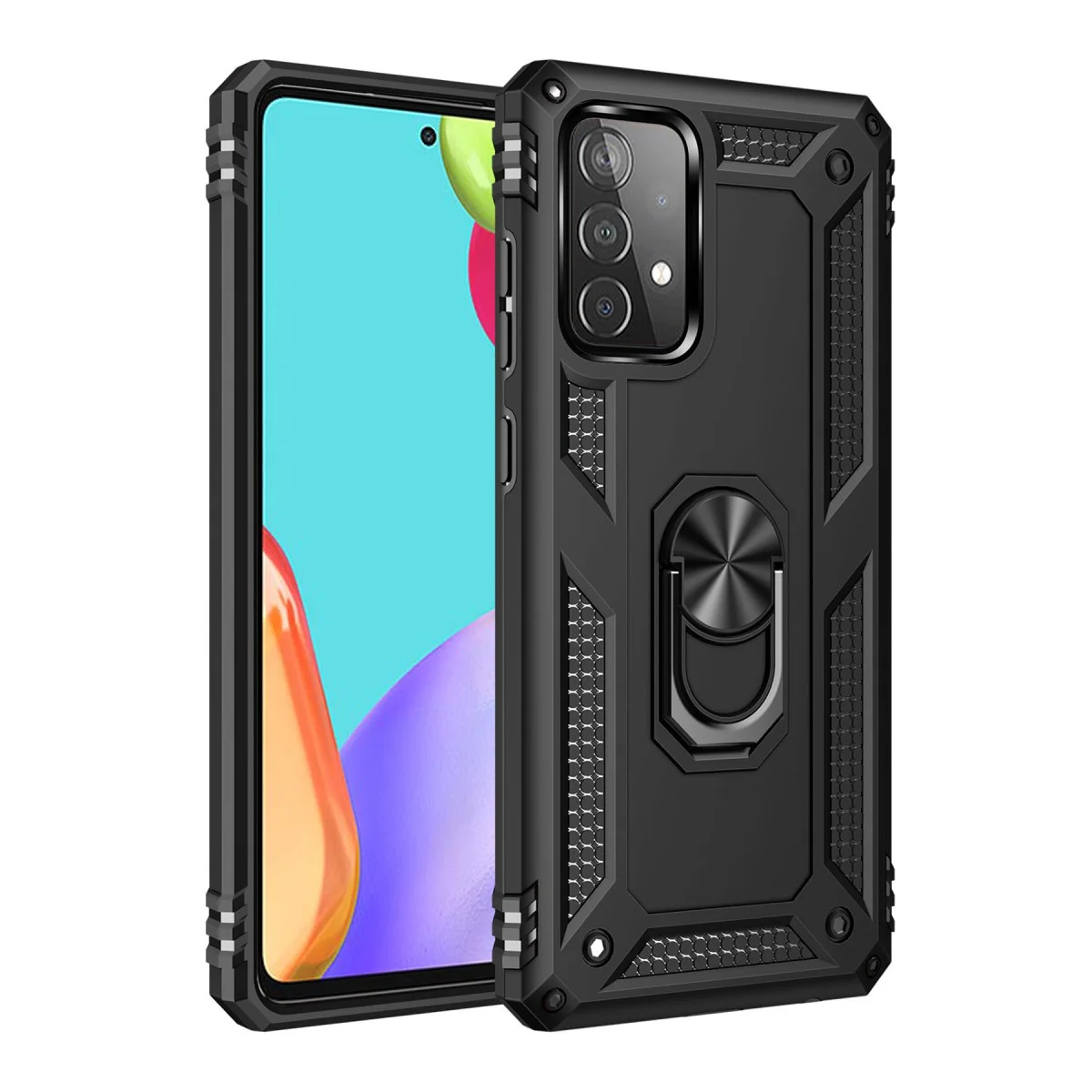Galaxy A33 5G Kılıf Sofya Yüzüklü Silikon Kapak - Siyah