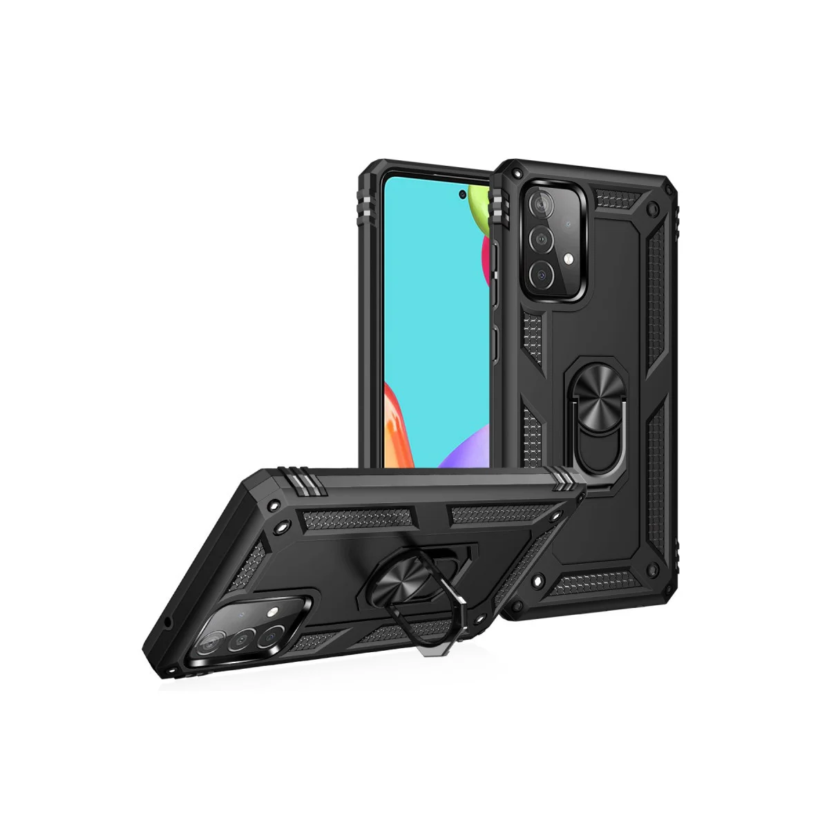 Galaxy A33 5G Kılıf Sofya Yüzüklü Silikon Kapak - Siyah