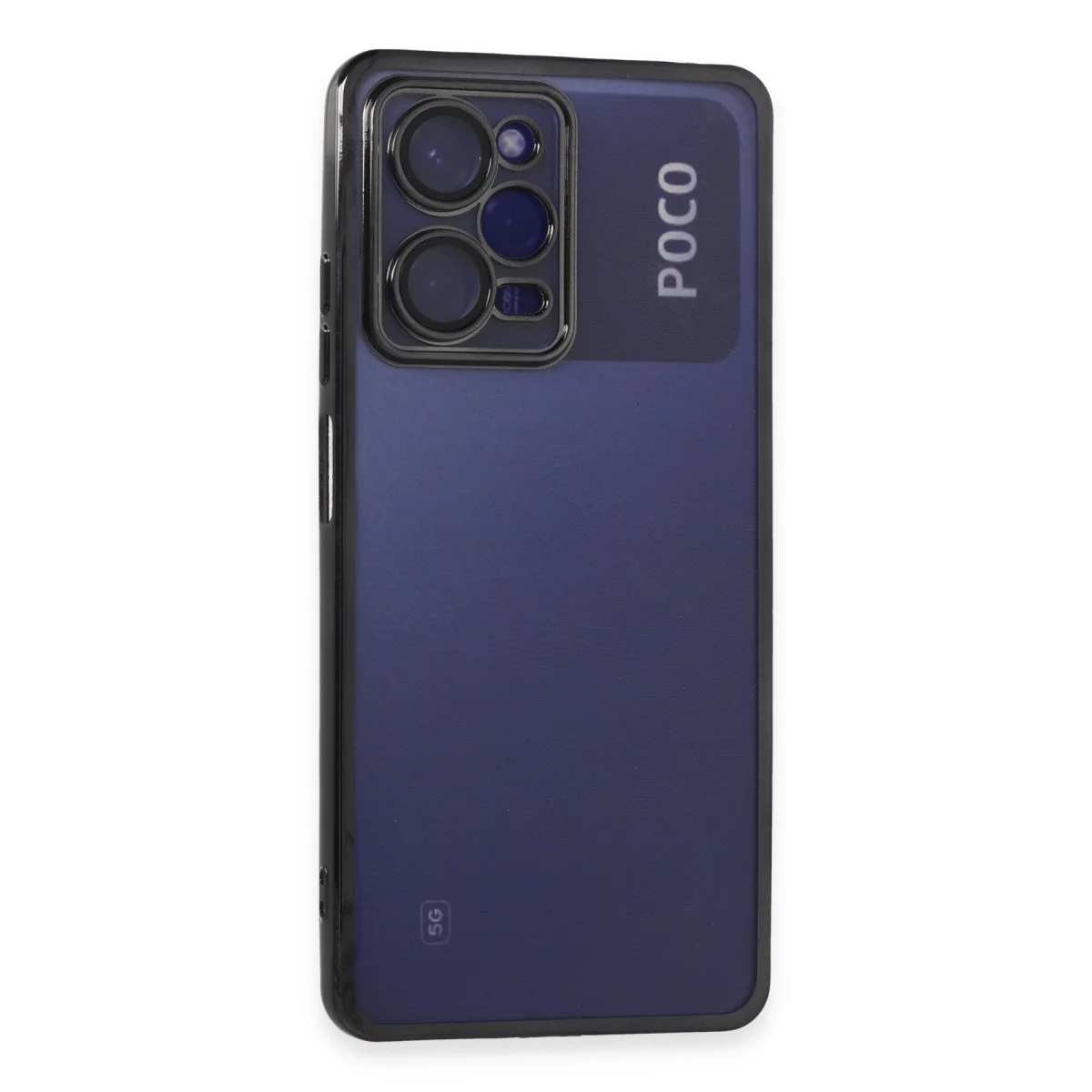 Poco X5 Pro 5G Kılıf Razer Lensli Silikon - Siyah