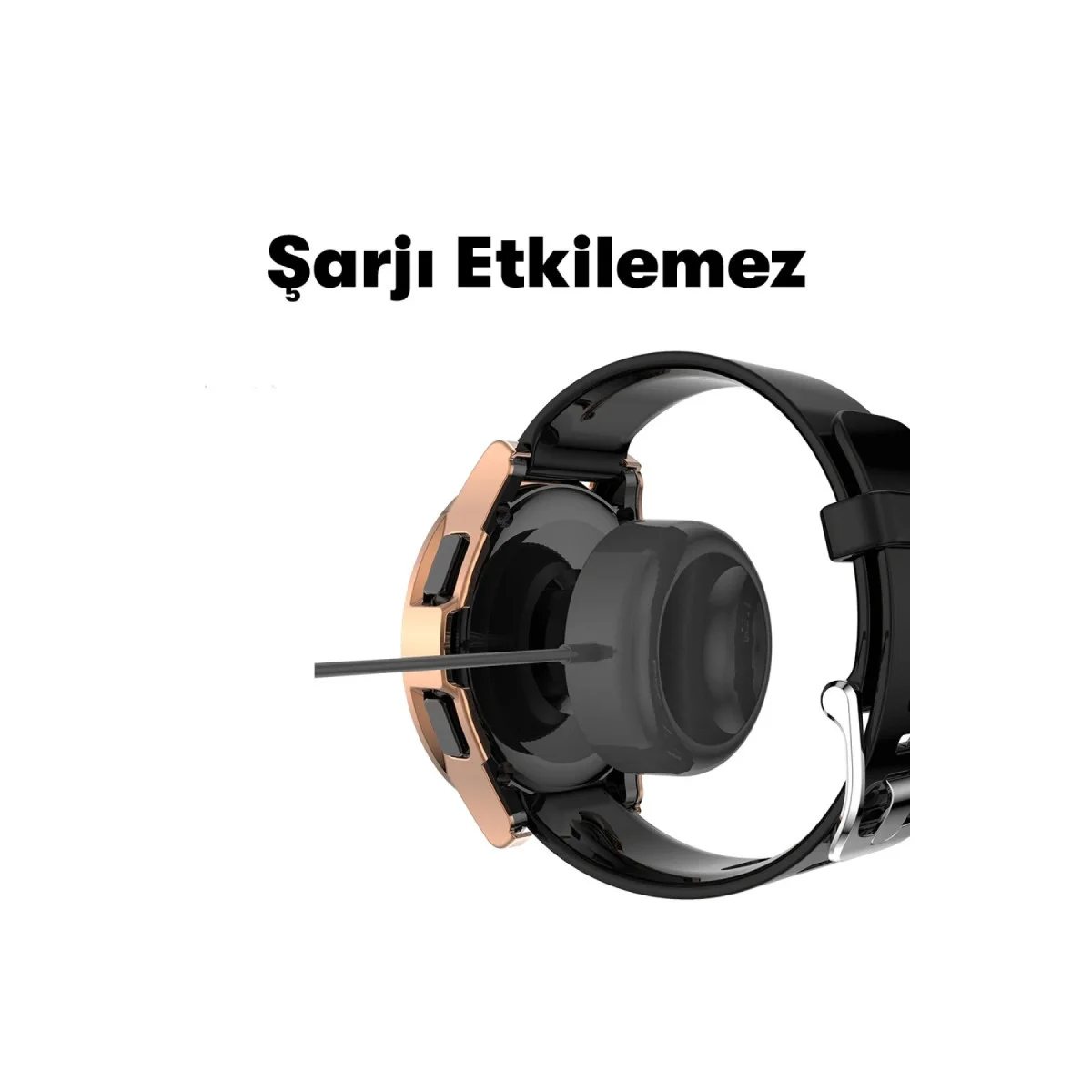Watch 5 44mm Wall Camlı Kasa Ekran Koruyucu - Siyah