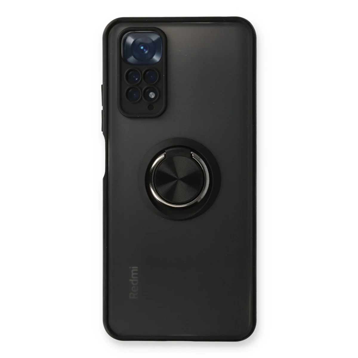 Redmi Note 11 Kılıf Montreal Yüzüklü Silikon Kapak - Siyah