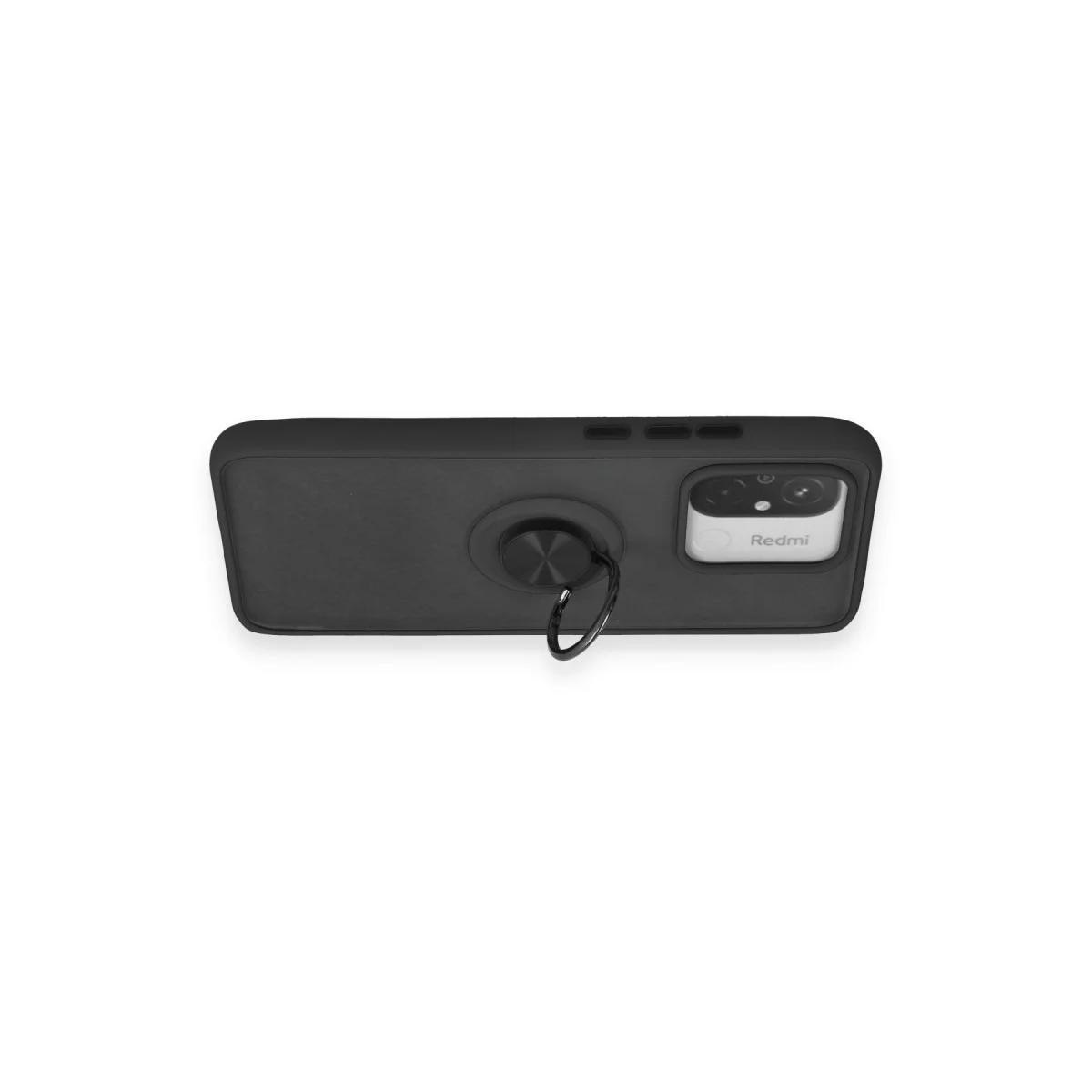 Redmi 12C Kılıf Montreal Yüzüklü Silikon Kapak - Siyah