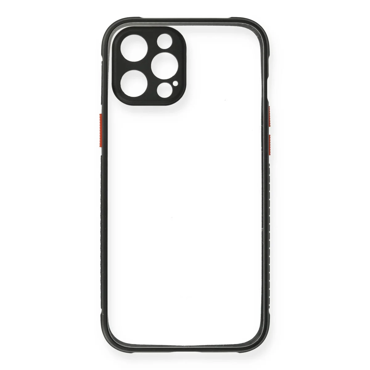 iPhone 12 Pro Kılıf Miami Şeffaf Silikon - Siyah