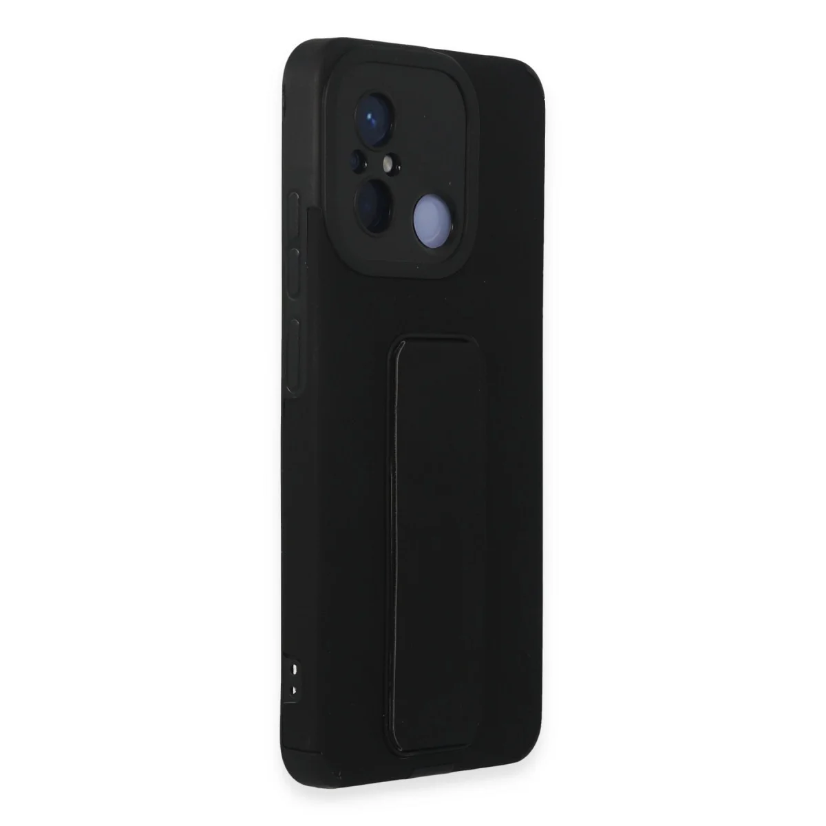 Redmi 12C Kılıf Mega Standlı Silikon - Siyah