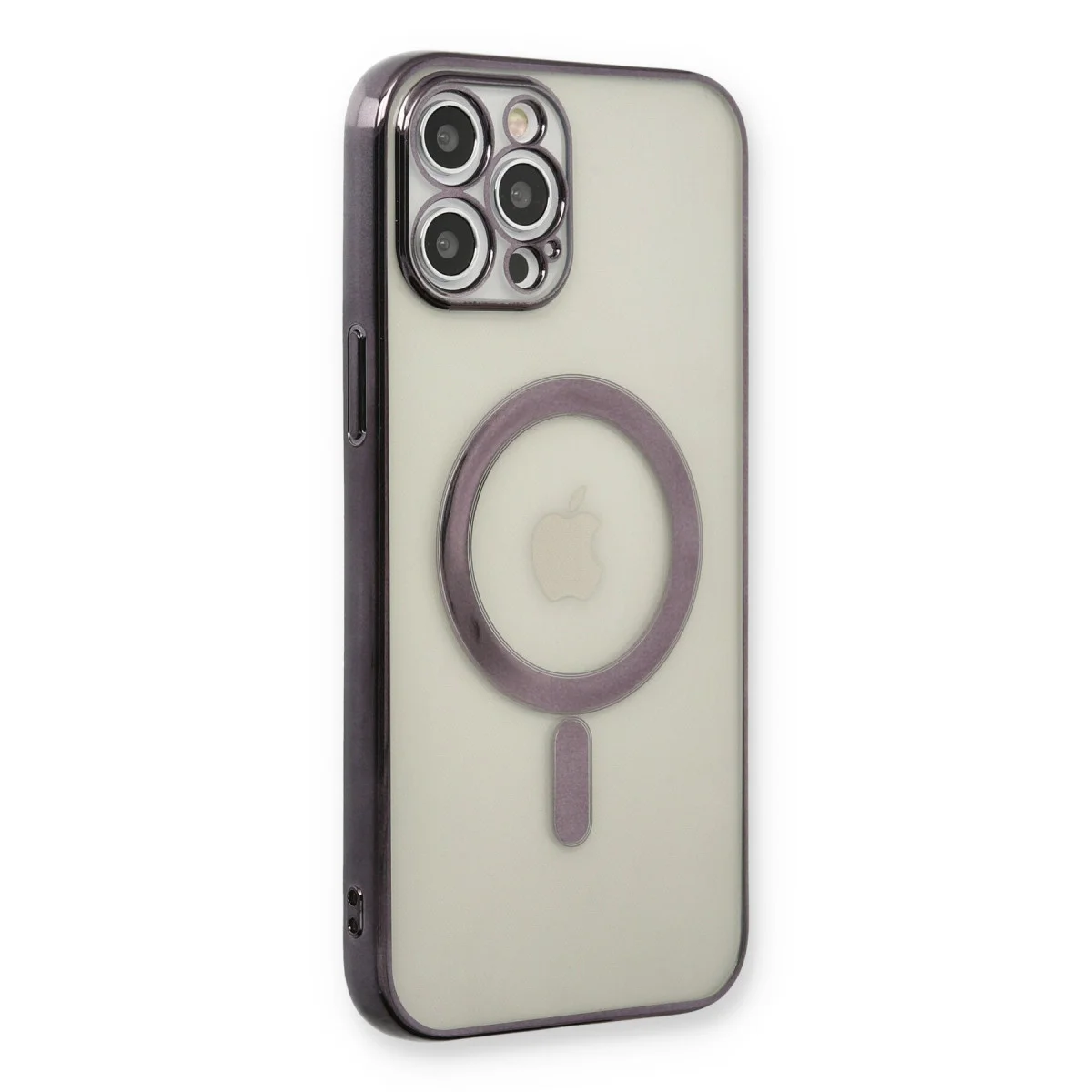 iPhone 12 Pro Kılıf Magneticsafe Lazer Silikon - Siyah