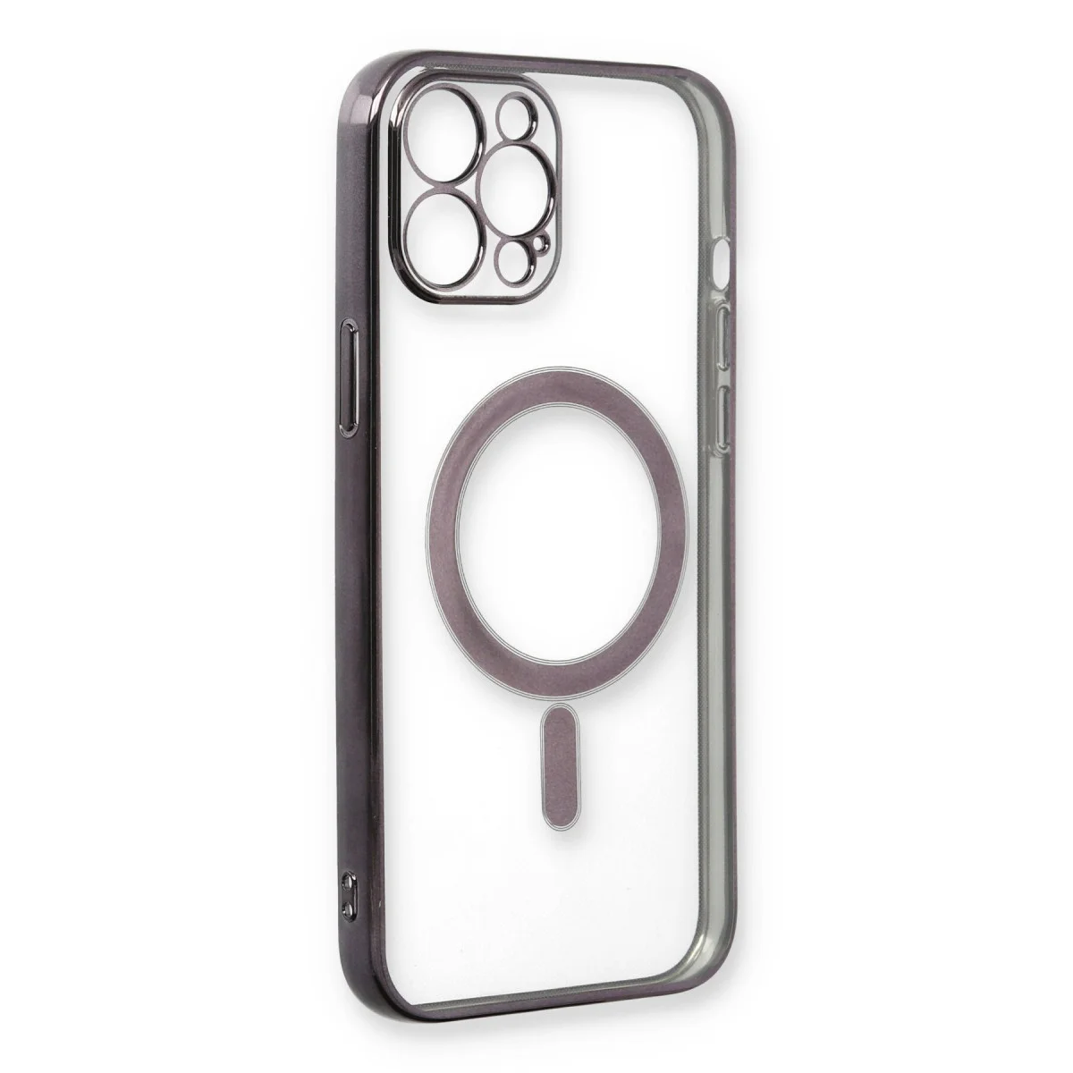 iPhone 12 Pro Kılıf Magneticsafe Lazer Silikon - Siyah