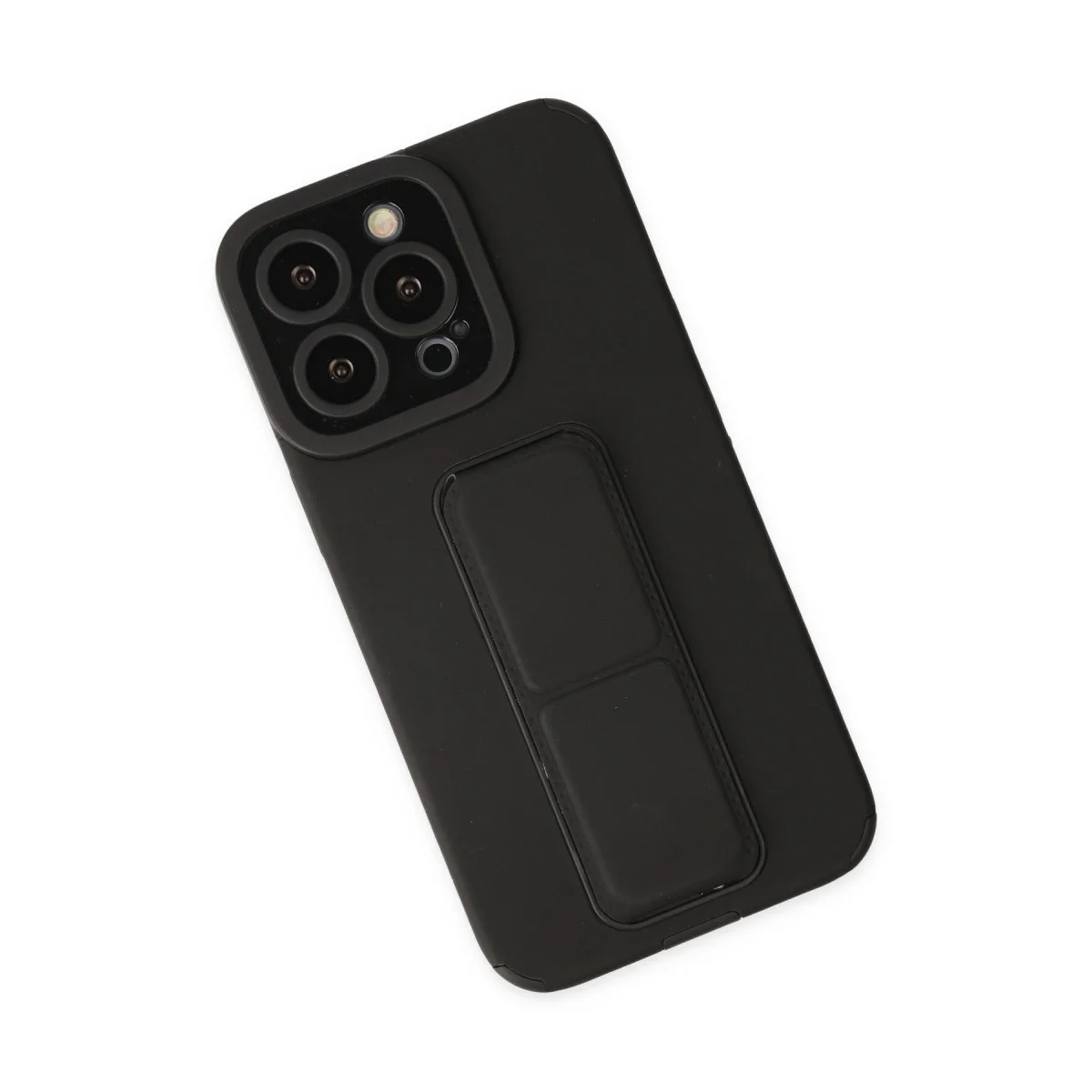 iPhone 13 Pro Kılıf Mega Standlı Silikon - Siyah