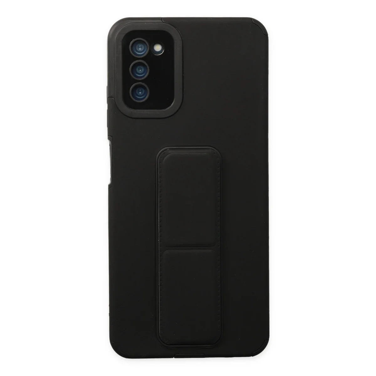 Galaxy A03S Kılıf Mega Standlı Silikon - Siyah