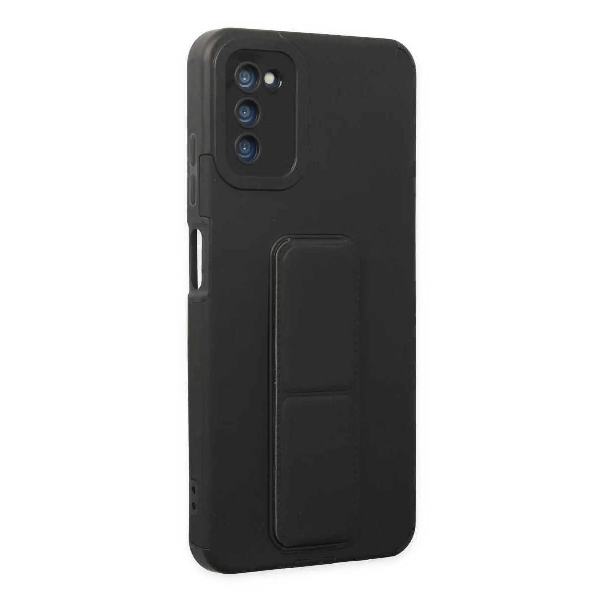 Galaxy A03S Kılıf Mega Standlı Silikon - Siyah