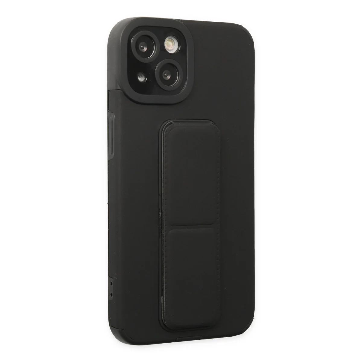iPhone 14 Plus Kılıf Mega Standlı Silikon - Siyah
