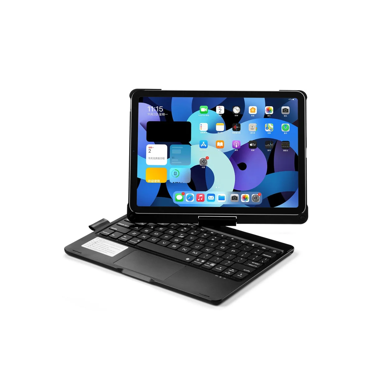 iPad Pro 11 (2021) Kılıf Magic Dönen Klavyeli Tablet Kılıf - Siyah