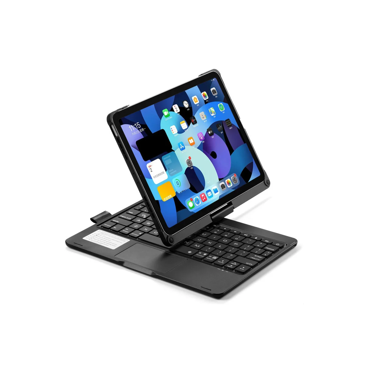 iPad Pro 11 (2021) Kılıf Magic Dönen Klavyeli Tablet Kılıf - Siyah