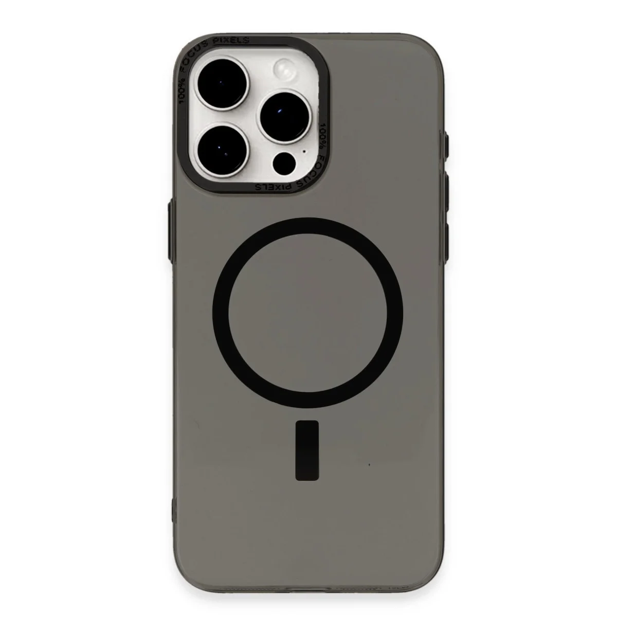 iPhone 15 Pro Kılıf Anka PC Magneticsafe Sert Metal Kapak - Siyah
