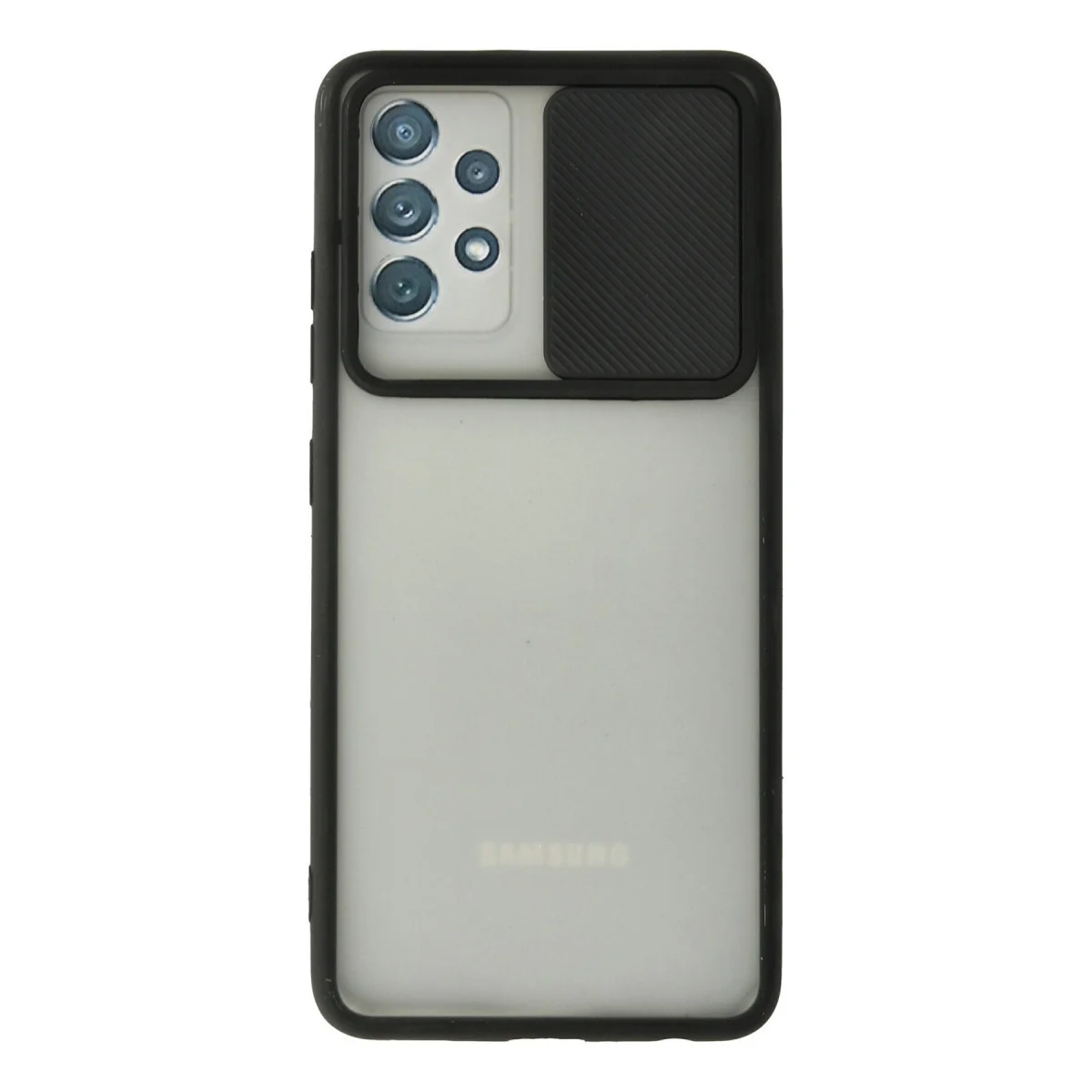 Galaxy A72 Kılıf Palm Buzlu Kamera Sürgülü Silikon - Siyah