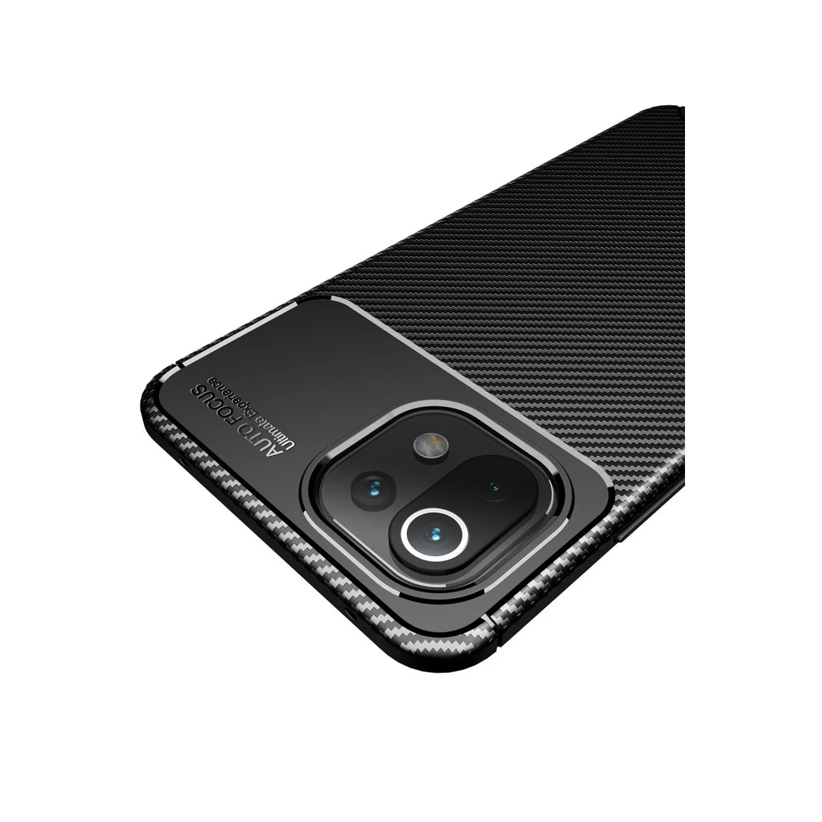 Mİ 11 Lite Kılıf Auto Focus Karbon Kapak - Siyah