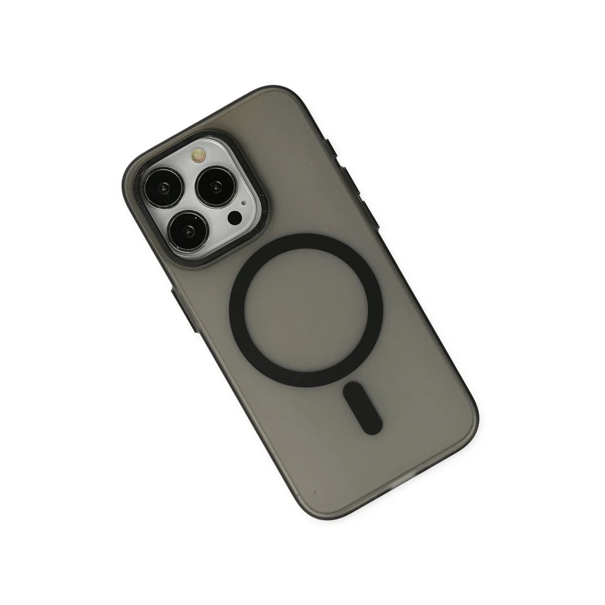 iPhone 15 Pro Max Kılıf Lodos Magneticsafe Mat Kapak - Siyah