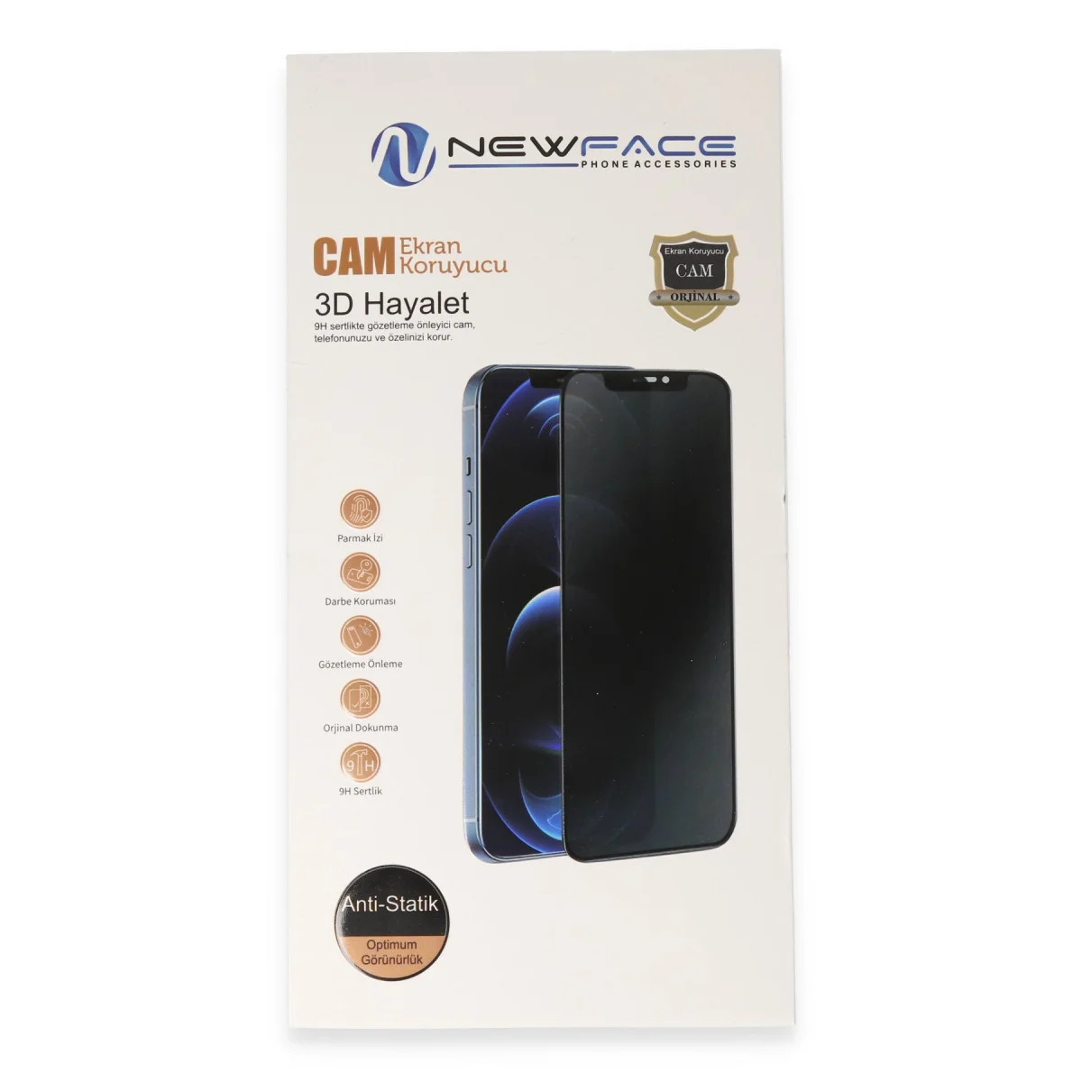 iPhone 6 3D Antistatik Hayalet Cam Ekran Koruyucu - Siyah