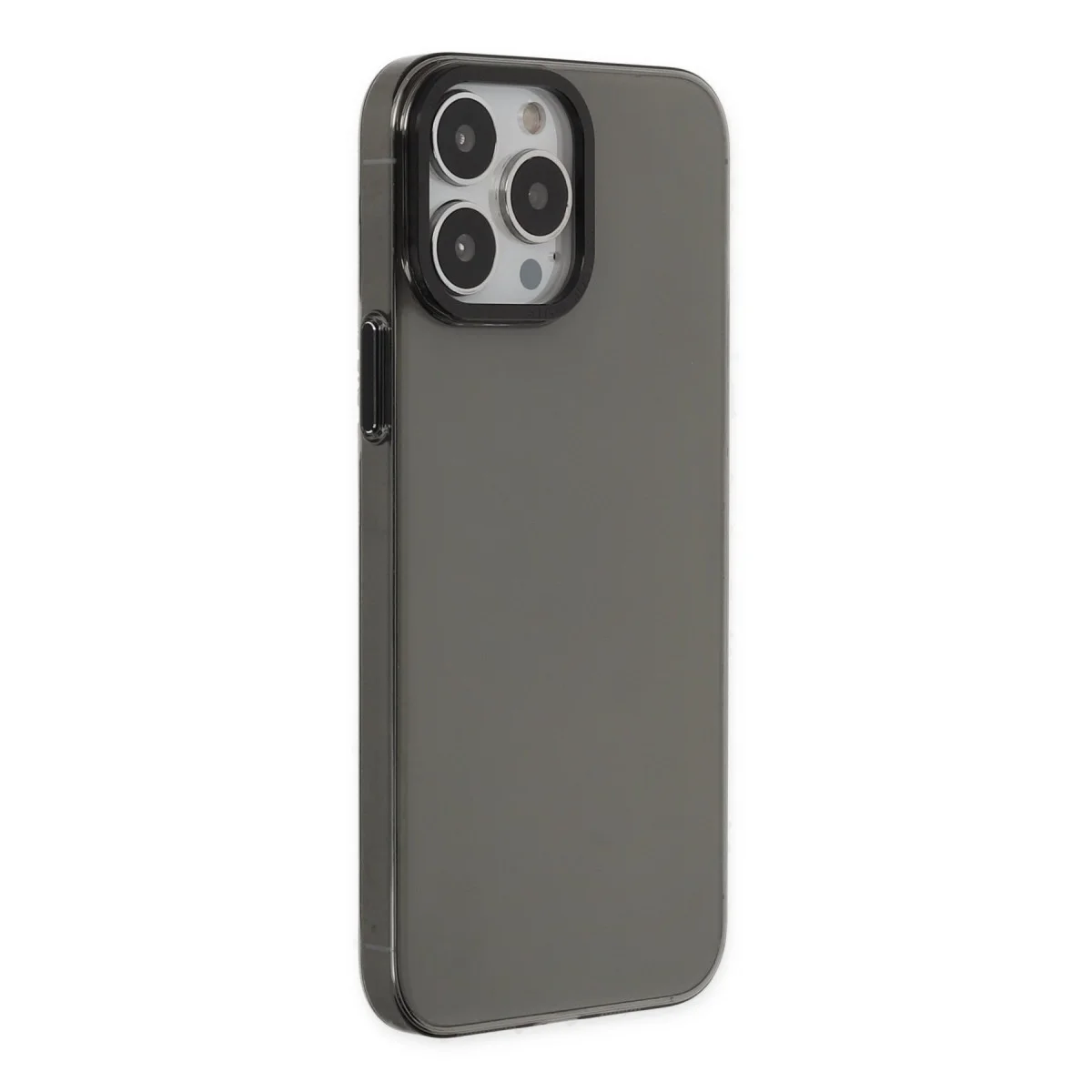 iPhone 13 Pro Max Kılıf Anka PC Sert Metal Kapak - Siyah