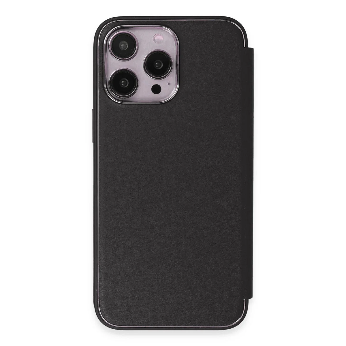 iPhone 14 Pro Max Kılıf Dolpin Kapaklı - Siyah