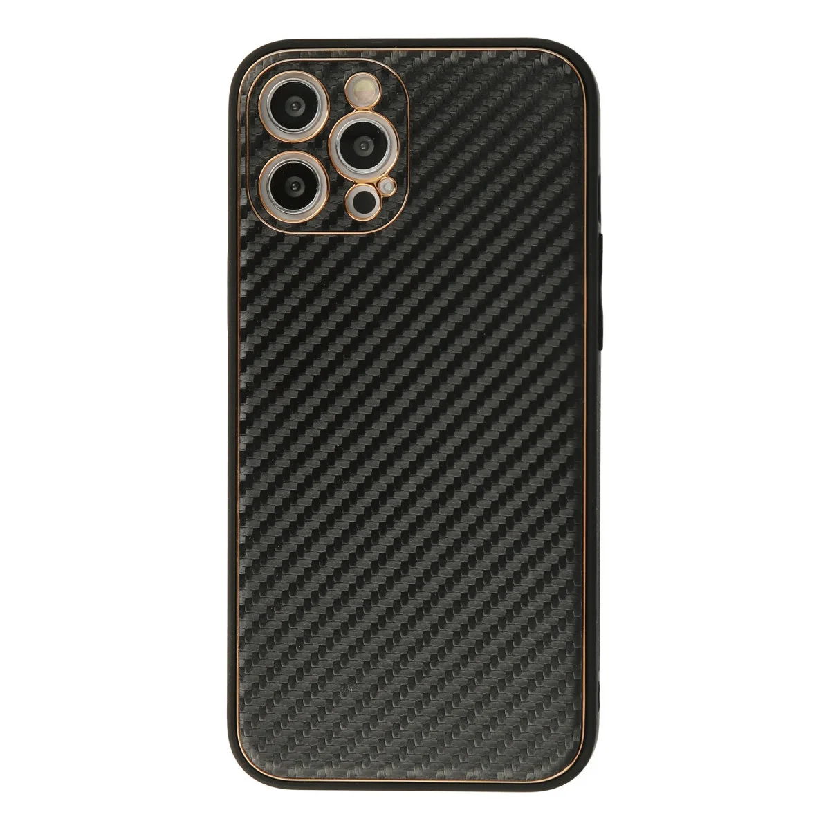 iPhone 12 Pro Max Kılıf Coco Karbon Silikon - Siyah
