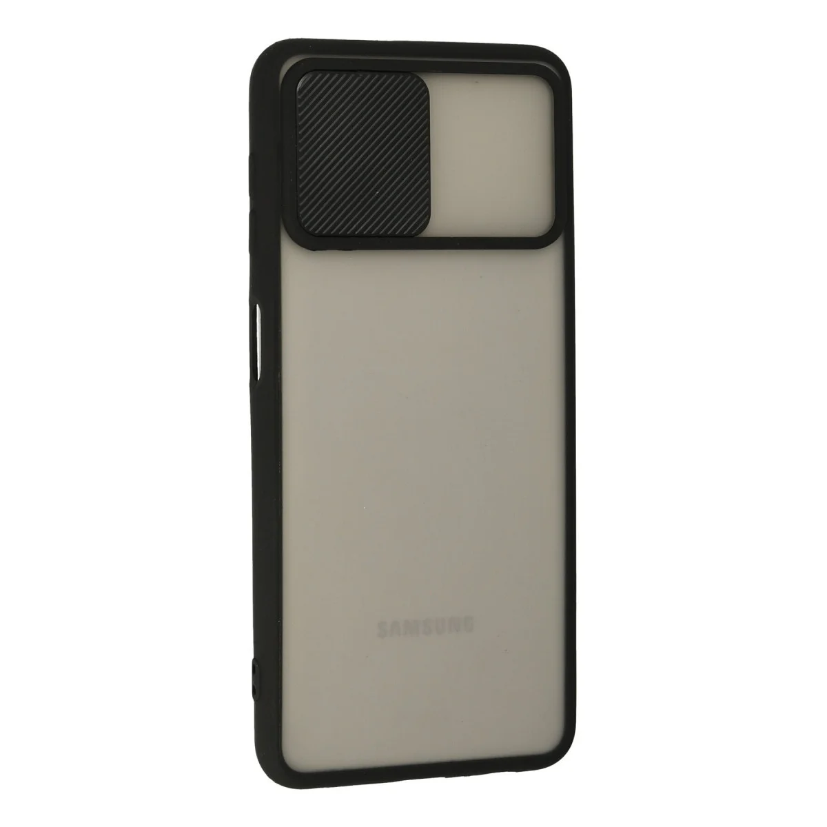 Galaxy A22 Kılıf Palm Buzlu Kamera Sürgülü Silikon - Siyah