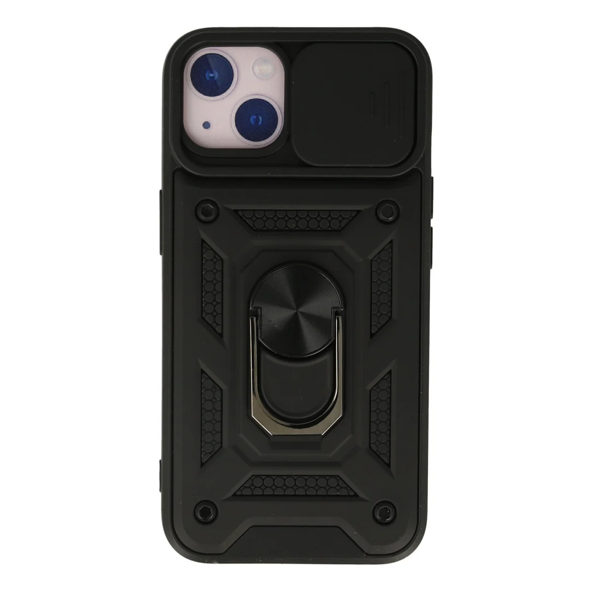 iPhone 13 Kılıf Pars Lens Yüzüklü Silikon - Siyah