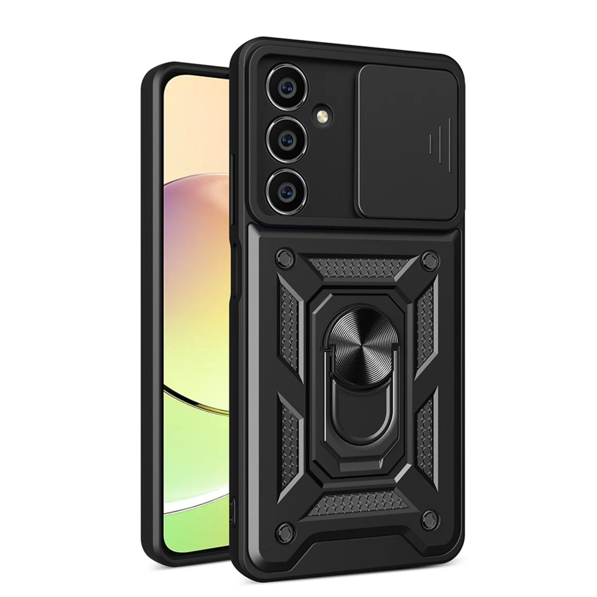 Galaxy A05 Kılıf Pars Lens Yüzüklü Silikon - Siyah