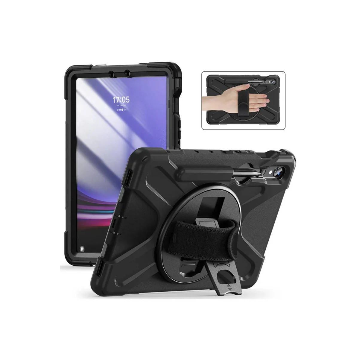 Galaxy X510 Tab S9 FE 11 Kılıf Amazing Tablet Kapak - Siyah