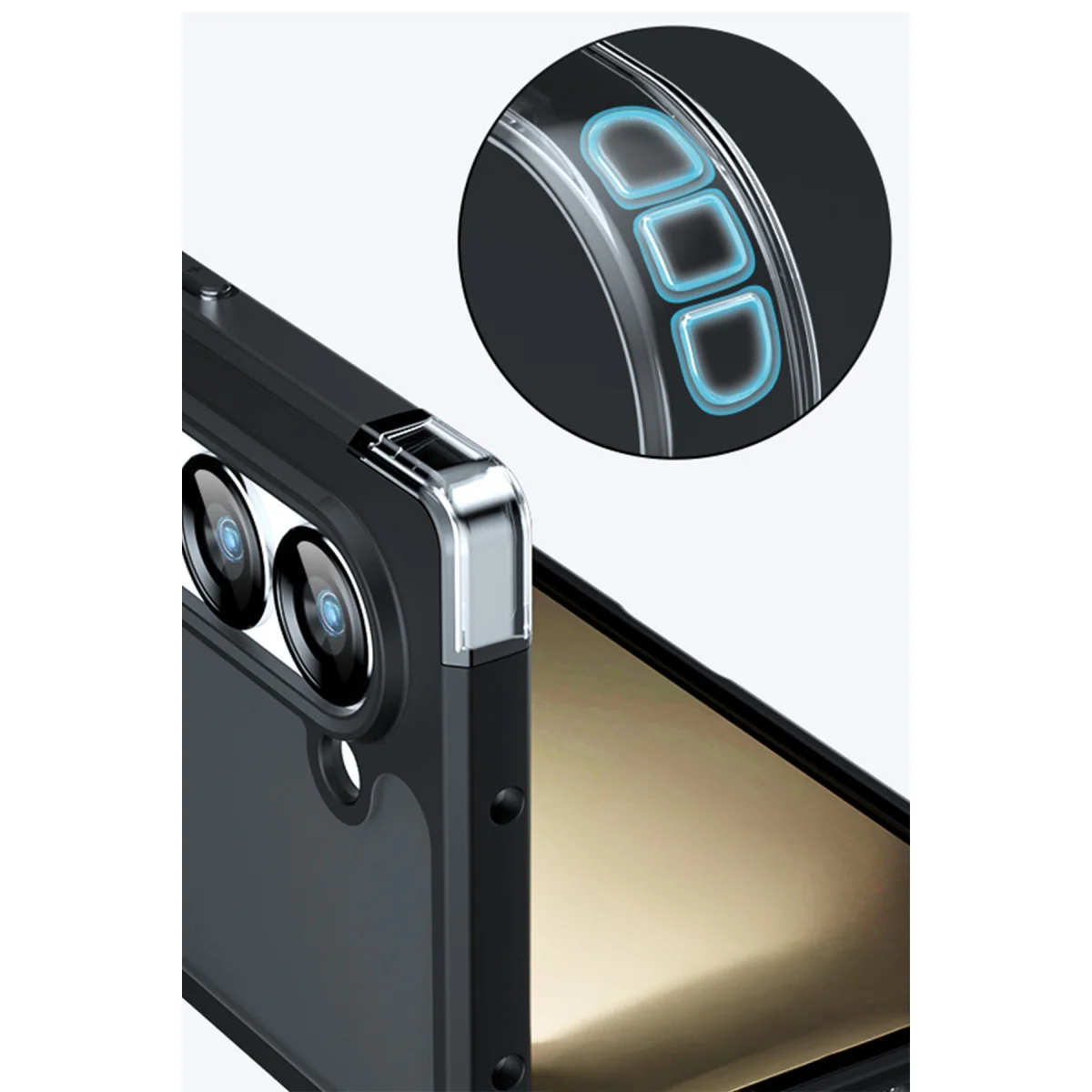 Galaxy Z Fold 5 Kılıf Blur Fold Kapak - Siyah