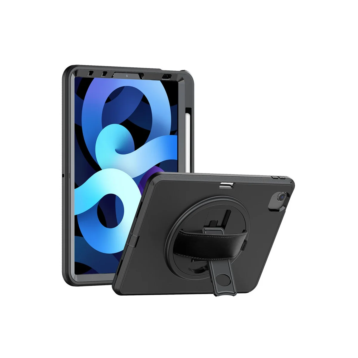 iPad 2022 10.9 (10.nesil) Kılıf Hand Strap Tablet Kılıfı - Siyah