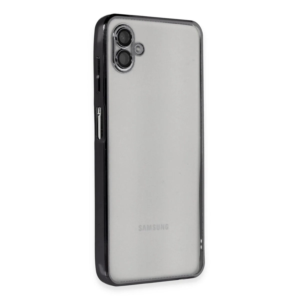 Galaxy A04 Kılıf Razer Lensli Silikon - Siyah